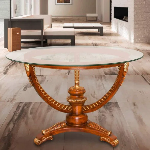 Vista 2 de Dulles Glass Mesa redonda de cristal de 26 pulgadas, templada, superficie de vidrio de 3/8 pulgadas de grosor, borde de lápiz seguro, multiusos