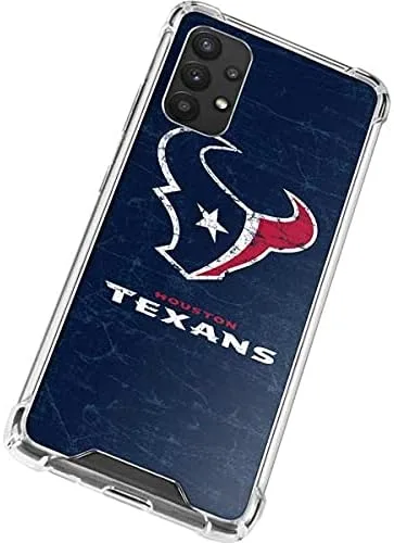 Vista 2 de Skinit Funda transparente compatible con Galaxy A32 5G, diseño desgastado con licencia oficial de los Houston Texans de la NFL