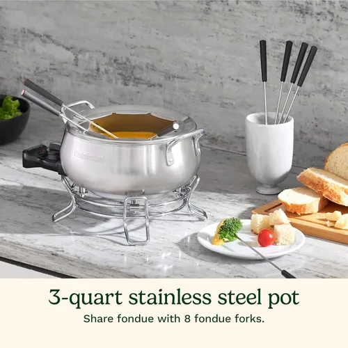Vista 2 de Cuisinart CFO-3SS Fondue eléctrica, 6.12 x 10.50 x 7.00 pulgadas, acero inoxidable cepillado