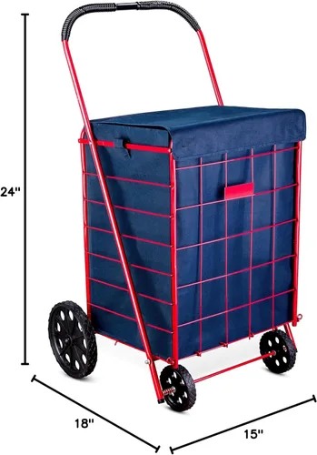 Vista 7 de Handy Laundry Forro para carrito de compras, 18 x 15 x 24 pulgadas, parte inferior cuadrada, se adapta al carrito de compras estándar, cubierta