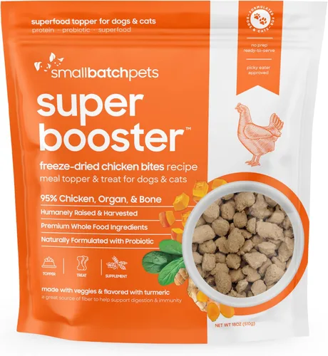 Vista 10 de smallbatch Golosinas liofilizadas para perros, aderezo de superalimento bocados de carne para perros y gatos, probióticos, ingredientes orgánicos