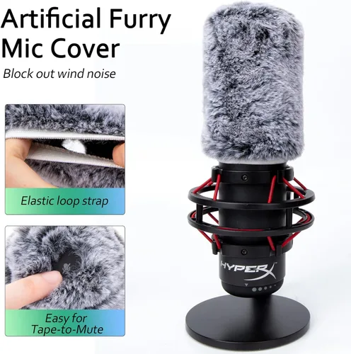 Vista 4 de Para parabrisas Hyperx QuadCast: filtro esponjoso compatible con micrófono Hyperx QuadCast S, cubierta de espuma de micrófono que reduce el ruido