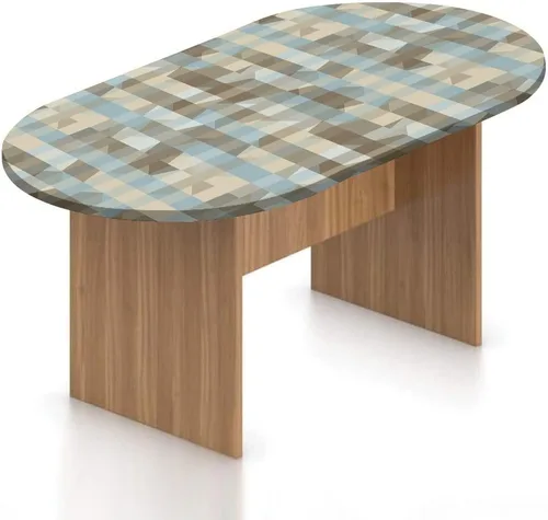 Vista 22 de Mantel ovalado ajustable para mesa de patio, mantel geométrico de poliéster elástico, diseño moderno y monocromático, se adapta a mesas ovaladas