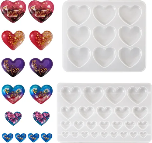 Vista 19 de Craftdady Molde de silicona con gemas de cabujón de 10 cavidades, molde de fundición de resina ovalada para resina epoxi UV, bricolaje