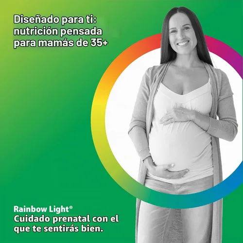 Vista 3 de Rainbow Light 35+ Mamá y Bebé + Multivitamínico 60 cápsulas Nutrición prenatal y posnatal Nutrientes de alimentos reales, superalimentos