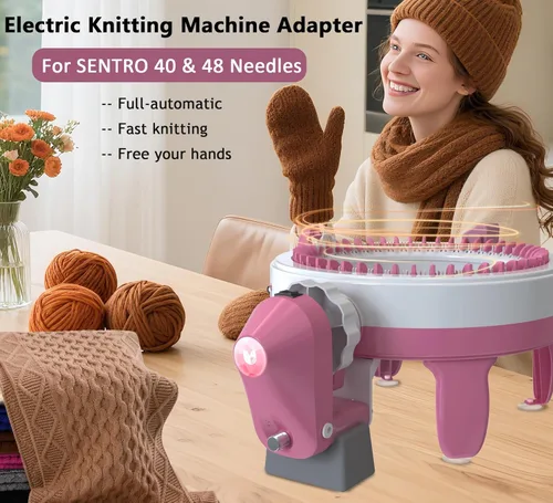 Vista 5 de Adaptador eléctrico para máquina de tejer Sentro 40 y 48, adaptador eléctrico automático para máquina de ganchillo, accesorios para máquinas de tejer