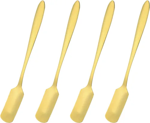 uxcell 4 mini cucharas de café expreso de acero inoxidable de 5 pulgadas, cucharas de postre, cucharas de té helado para café, helado, té, azúcar,
