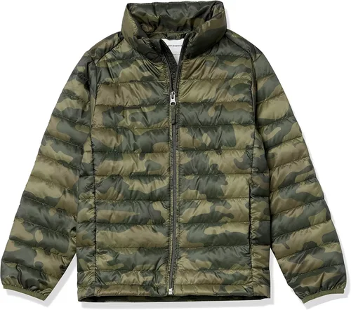 Vista 18 de Yaxa Essentials Chaqueta ligera, resistente al agua, con capucha, acolchada y plegable para niños y niñas pequeñas