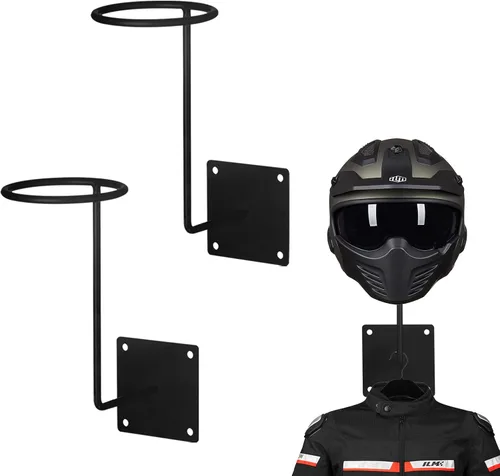 Vista 6 de ILM Soporte para Casco con Gancho y Perchero Soporte para Casco Montaje en Pared Perchero para Chaqueta Accesorios para Motocicleta