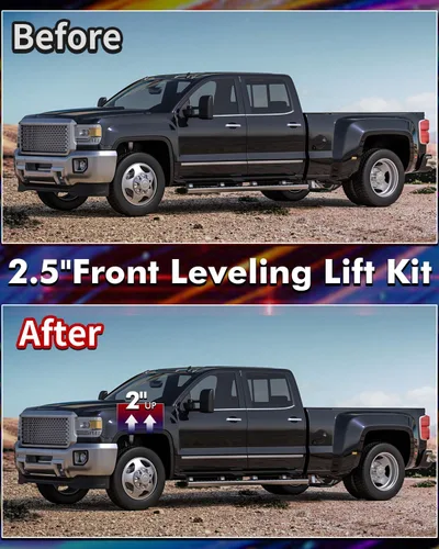 Vista 7 de FLYCLE Kit de elevación de nivelación de 2 pulgadas para Silverado 1500 Sierra 1500 2007-2026, Kit de espaciadores de puntal delantero de 2 pulgadas