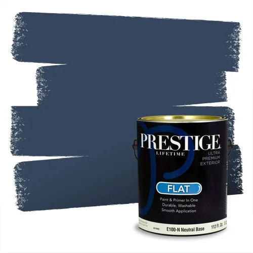 Vista 182 de Prestige Paints - Pintura exterior e imprimación en uno, 1 galón, plano, coincidencia comparable con Behr Misty Isle, P500-N-MQ5-62