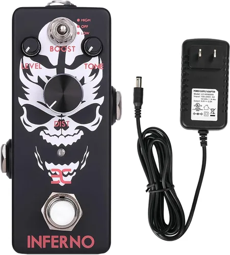 Vista 12 de EX Mini Pedal de Reverb Digital y Adaptador de Fuente de Alimentación de Pedal de Guitarra de Punta Negativa 9V 2A