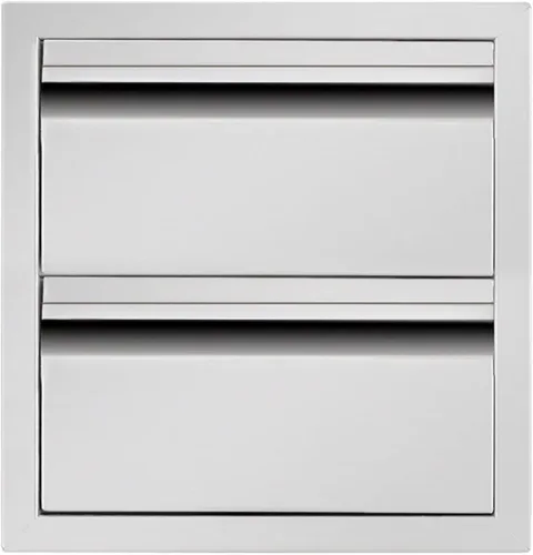 Vista 9 de Cajón de cocina para exteriores de 18 pulgadas de ancho, de acero inoxidable, doble cajón, montaje empotrado para isla de cocina al aire libre