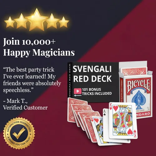 Vista 5 de Ted's Sterling Magic Juego de cartas Precision Red Rider Back Bicycle Svengali con instrucciones para más de 100 trucos (Sota de Corazones)