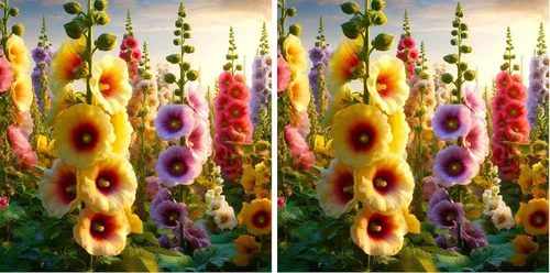 Vista 7 de Semillas Mezcla de Semillas de Malvarrosa Malva 30+ Semillas para Plantar Flores Perennes Vistosas Mezcla Multicolor
