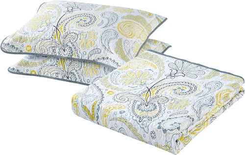 Vista 3 de All American Collection - Juego de colcha reversible de 3 piezas, diseño de cuadros