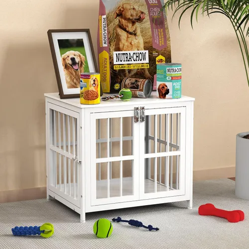 Vista 8 de Muebles de jaula para perros de servicio pesado, varios tamaños y colores opcionales, jaula indestructible para perros de alta ansiedad con mesa