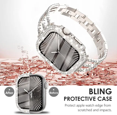 Vista 61 de Surace Bling - Carcasa con protector de pantalla para Apple Watch Series 3, 2, 1 de 1.496 pulgadas