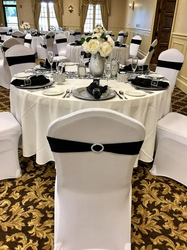 Vista 9 de Obstal 10 cintas elásticas de elastano para sillas de recepción de boda, bandas elásticas universales para silla con hebilla deslizante