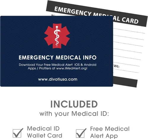 Vista 7 de Divoti Pulseras de alerta médica para mujer, pulsera de identificación médica de filigrana de oro rosa PVD grabada personalizada, con malla