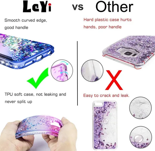 Vista 8 de LeYi - Carcasa para iPod Touch 6 e iPod Touch 5 Gen ZX con protector de pantalla para niñas, diseño de purpurina brillante y transparente, carcasa