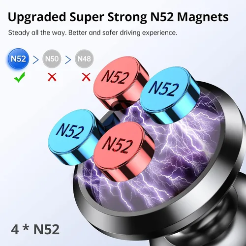 Vista 2 de SYNCWIRE Soporte magnético de teléfono para salpicadero, kits de teléfono celular, soporte de teléfono celular ajustable de 360°, compatible