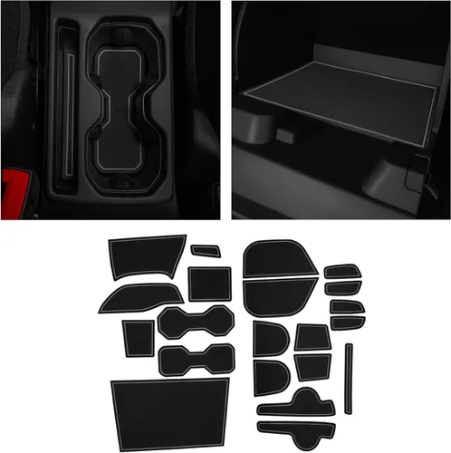 Vista 33 de CupHolderHero Compatible con accesorios Jeep Wrangler JK 2011-2017, insertos interiores antideslizantes antipolvo, tapetes de revestimiento