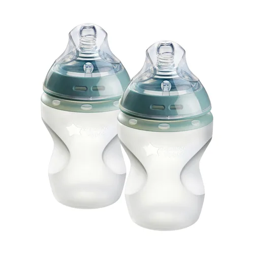 Tommee Tippee Natural Start - Biberones de silicona anticólicos de 9 onzas, sin BPA, para bebés de 0 meses, de silicona se siente como la piel de la