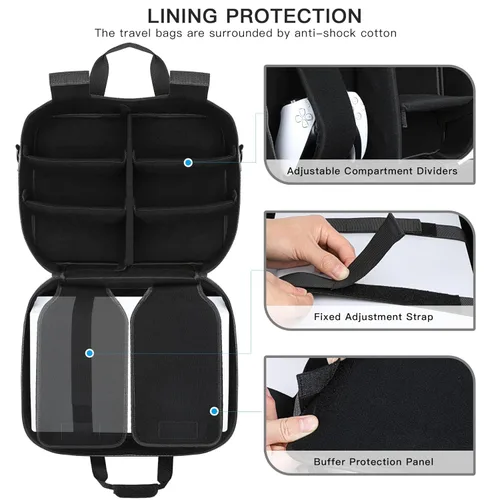 Vista 3 de ZtotopCases Carrying Case Compatible with PS5, Travel Case for PS5 (DiscDigital Edition), Protective Travel Bag Holds PlayStation 5 Console