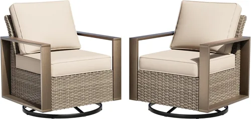 Vista 63 de Sofá de Mimbre Metálico para Patio de 75", Sofá Sillón de Ratán para Exteriores de 3 Asientos para Todo Tipo de Clima con Cojines Premium