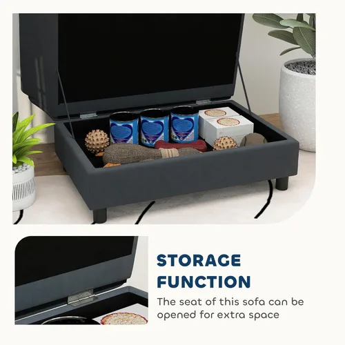 Vista 4 de PawHut Sofá cama de lujo para perros con almacenamiento oculto, sofá cama pequeño para perros con espuma suave de 2 pulgadas, muebles modernos