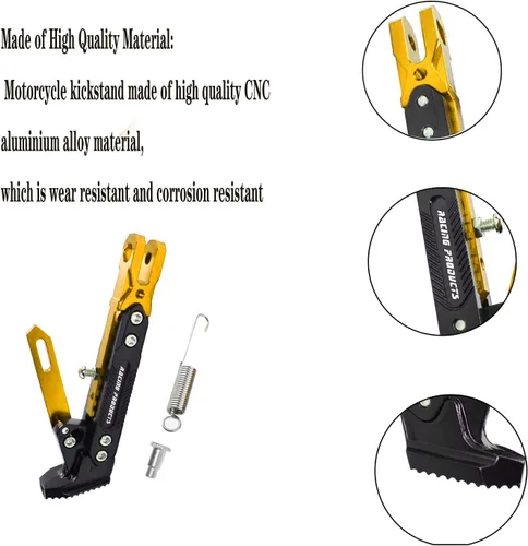 Vista 4 de Soporte de patas de motocicleta universal, accesorios de soporte de patas de motocicleta modificado CNC de aleación de aluminio, soporte de trípode