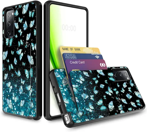 Vista 42 de Funda tipo cartera para Galaxy S20 FE de 6.5 pulgadas con ranura para tarjeta, tarjetas de crédito, tarjetas de crédito, funda para efectivo, doble