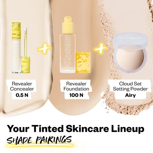 Vista 7 de Kosas Revealer Corrector - Maquillaje de cobertura media con ácido hialurónico, oculta las ojeras debajo de los ojos, manchas oscuras e