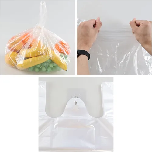 Vista 2 de Gainhope - 320 bolsas de compras de plástico transparente para camisetas, 14.17 x 21.65 pulgadas, bolsas de plástico para comestibles