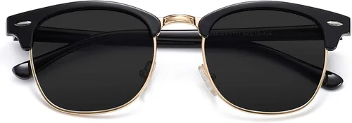 SOJOS Retro Semi Rimless Polarized Sunglasses Horn Rimmed UV400 Glasses SJ5018