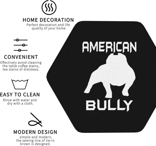 Vista 4 de American Bully - Posavasos absorbentes antiquemaduras, para comedor, cocina, oficina, 6