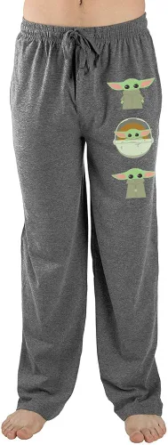 Pantalones para dormir para hombre de The Mandalorian Baby Yoda Star Wars color gris M