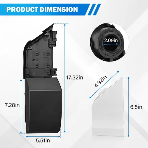 Vista 6 de Puerta de Combustible de Tránsito Compatible con Furgonetas Ford Transit 150 250 350 HD 2015-2023 – Puerta de Gas de Tránsito con Cubierta Blanca