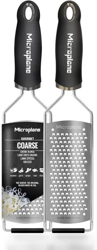 Microplane Gourmet Series - Rallador de queso grueso, 1 unidad (paquete de 1), color plateado
