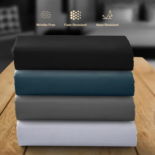 Vista 6 de Sábanas para sofá cama – Juego de 4 piezas, tamaño matrimonial, bolsillo profundo de 6 pulgadas de microfibra ultrasuave, doble cepillado, Negro