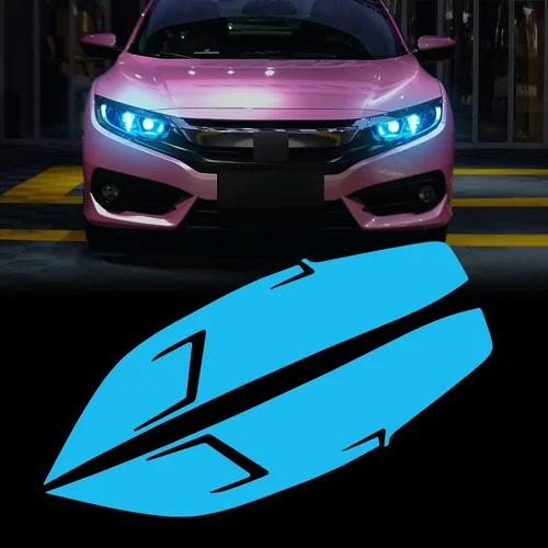 Vista 9 de TOMALL 1 par de películas de vinilo para faros delanteros, tinte de humo compatibles con Honda Civic 2016-2021, calcomanías autoadhesivas para 20%