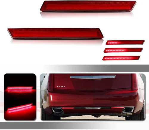 3 EN 1 LED Lente Roja Para 2013 2014 2015 2016 2017 Cadillac XTS Reflector de Parachoques Luces Traseras Señal de Giro Freno Luz de Stop y Lente