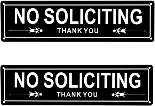 Kichwit Letrero de No Soliciting para puerta delantera, letreros de no solicitud para oficina, paquete de 2 letreros de aluminio de no abogados para