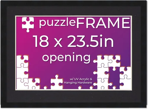Vista 34 de Poster Palooza Kit de marco de rompecabezas de 26.5 x 38.5 pulgadas, incluye hojas de pegamento para rompecabezas, marco de rompecabezas de madera