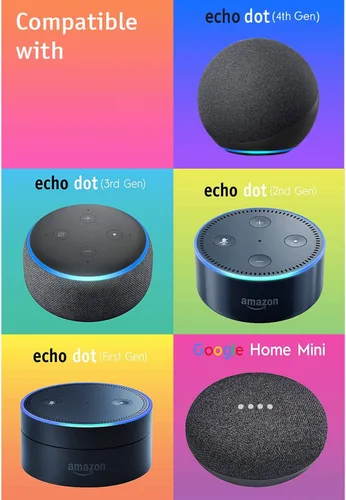 Vista 5 de Soporte de mesa inteligente para altavoz (león) – Soporte decorativo para Yaxa Echo Dot o Google Home Mini – Diseño portátil, sin interferencias