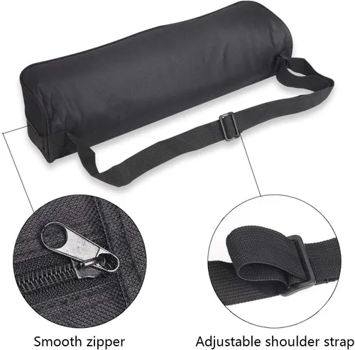 Vista 4 de Bolsa de transporte para trípode con correas para el hombro y asas, lleva trípodes de 17 pulgadas de largo, para soportes ligeros, soportes de pluma