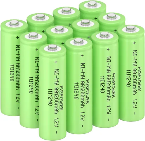 Ni-MH - Baterías recargables AA AA de 1.2 V 1200 mAh Nimh baterías recargables para luces solares, recarga hasta 1000 veces (12 unidades (paquete de