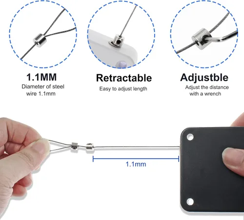 Vista 3 de Juego de 2 cierrapuertas automático sin perforaciones de 28.22 oz, con cordón multifuncional, para residencial, comercial, dormitorio, habitación