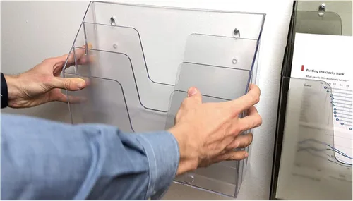 Vista 7 de Acrimet Organizador horizontal triple para carpetas de archivos (color cristal transparente)